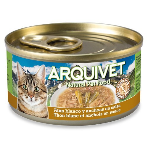 Ração úmida Arquivet para gatos, sabor atum branco e anchova