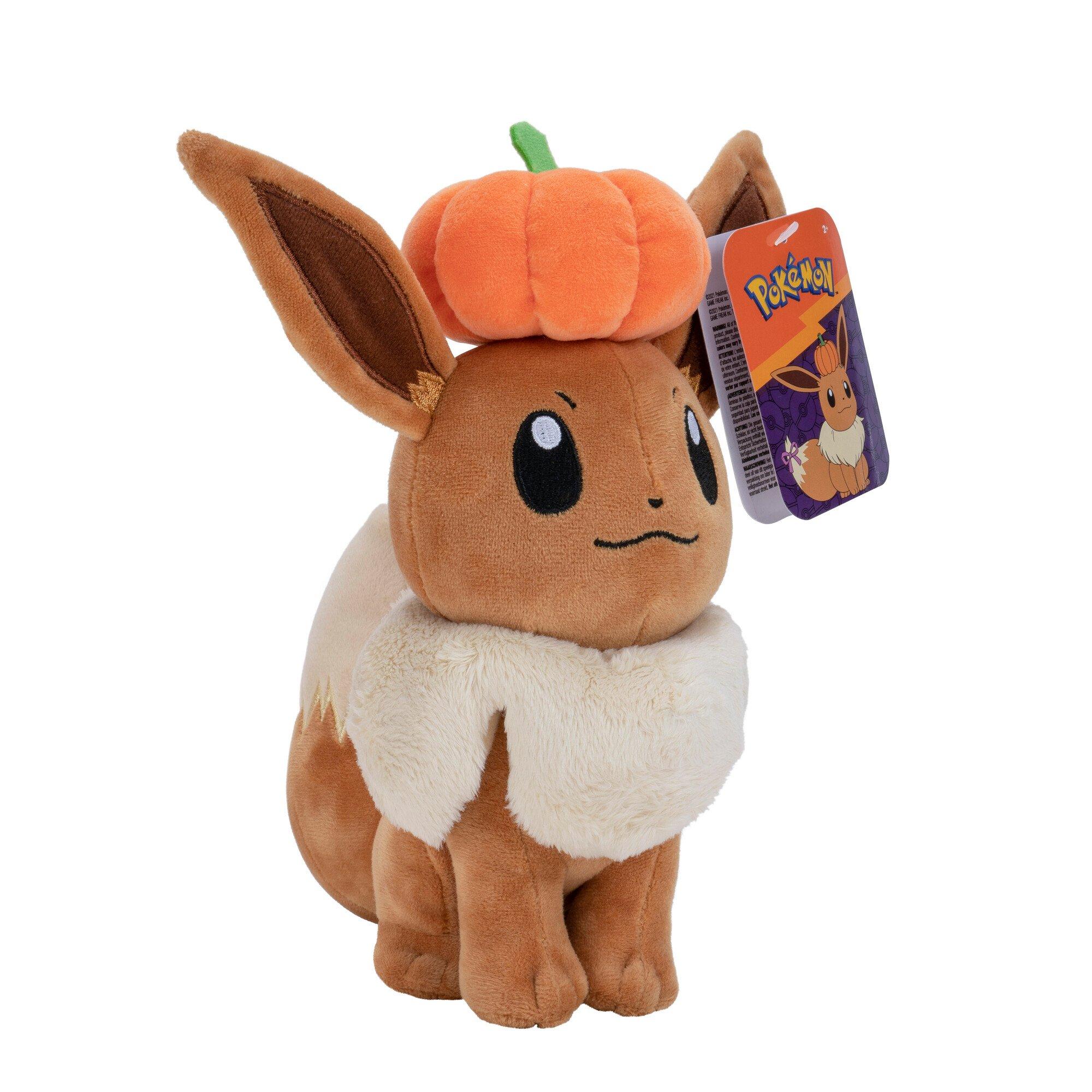 Pokemon GAME Pokemon Eevee Plush with Pumpkin 8 Inch Eevee Plush with Unique Accessory