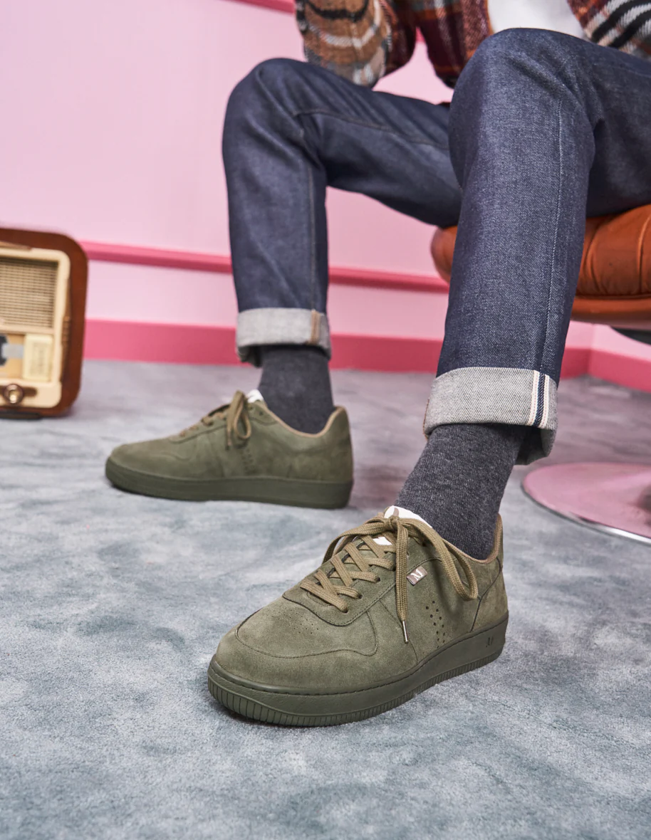 Baskets basses Maxence H - Suede kaki