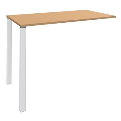 Table Lounge - L120xH105xP60 cm - 2 Pieds blancs - plateau imitation hêtre