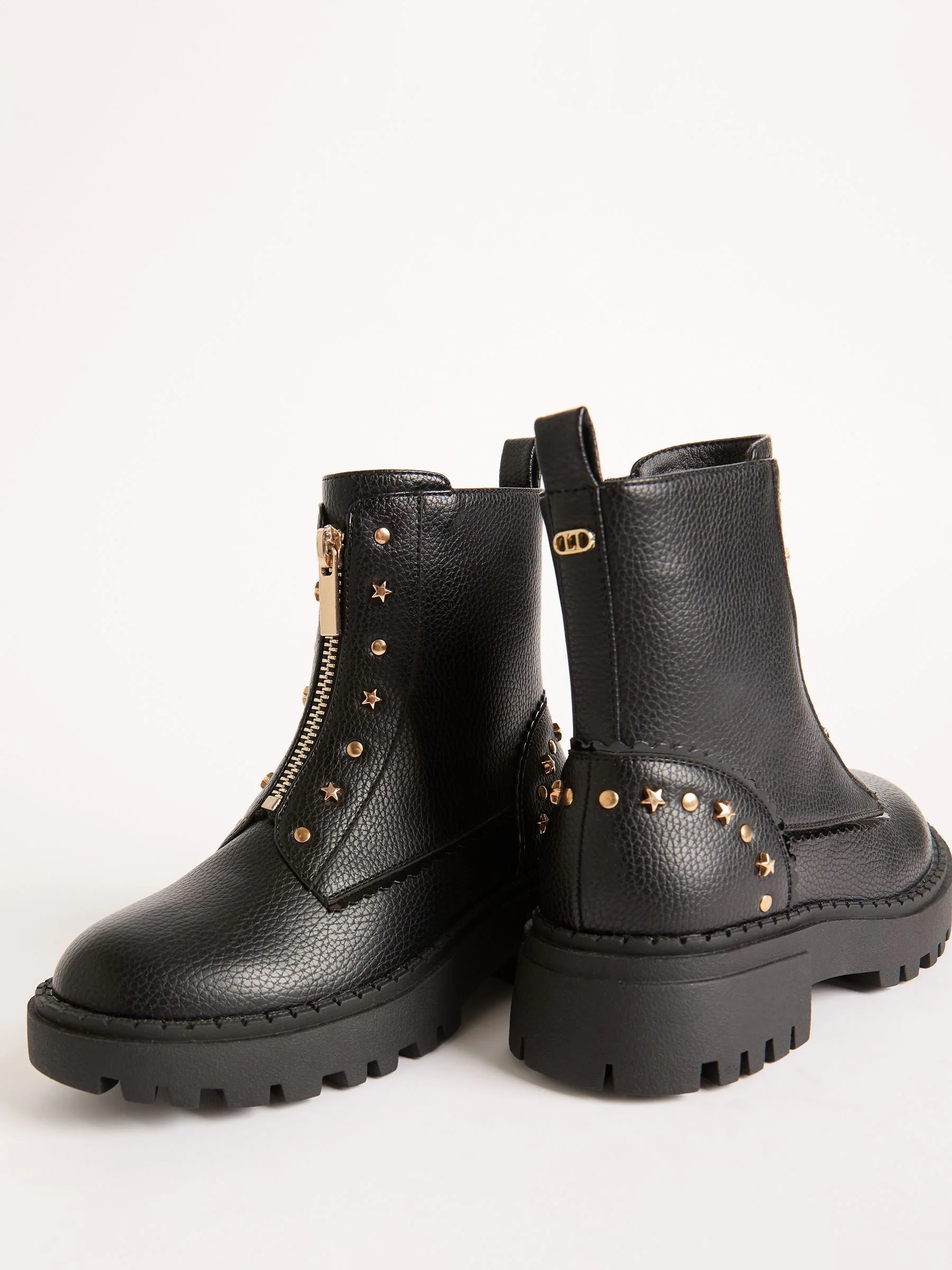 Lipsy Boots van imitatieleer met dikke zool en Met studs