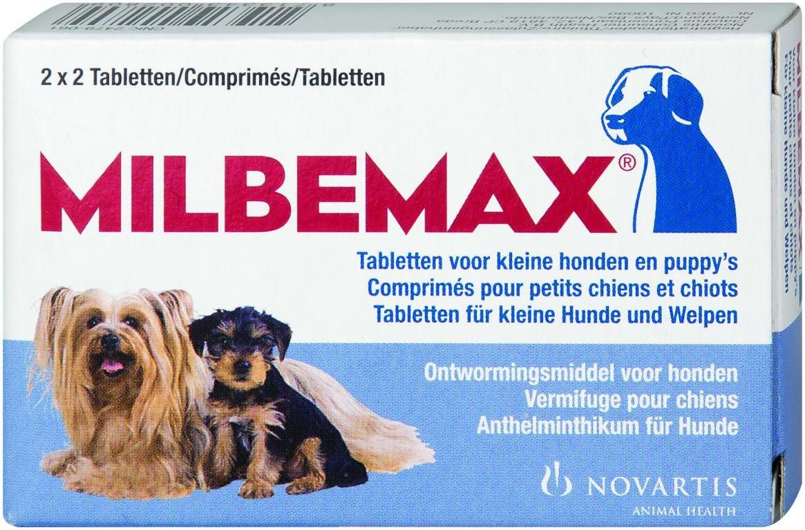 Milbemax ontwormingsmiddel kleine honden en pupp's 4 tabletten