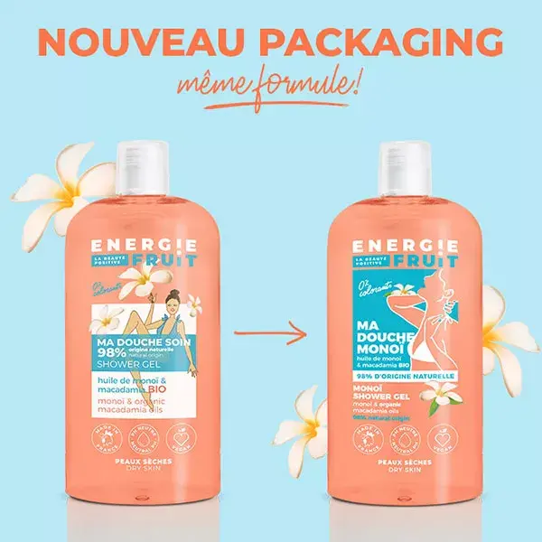 Energie Fruit My Shower Care para Pele Seca Gel de Óleo de Monoi e Macadâmia 500ml
