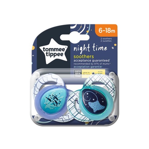 Sucette CTN Nuit 6-18m mixte x2 - TOMMEE TIPPEE