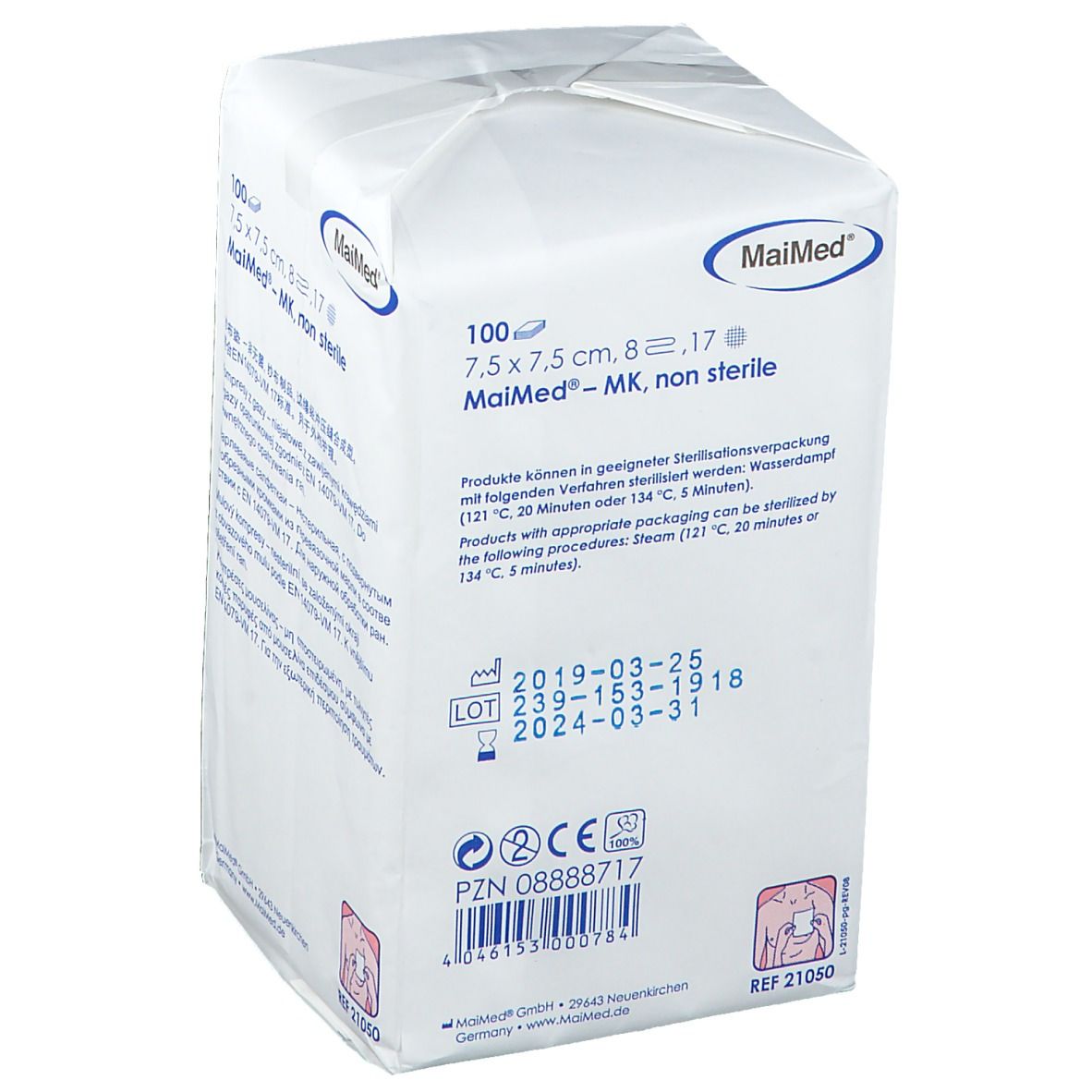 MaiMed® - MK unsteril 7,5 cm x 7,5 cm 8fach
