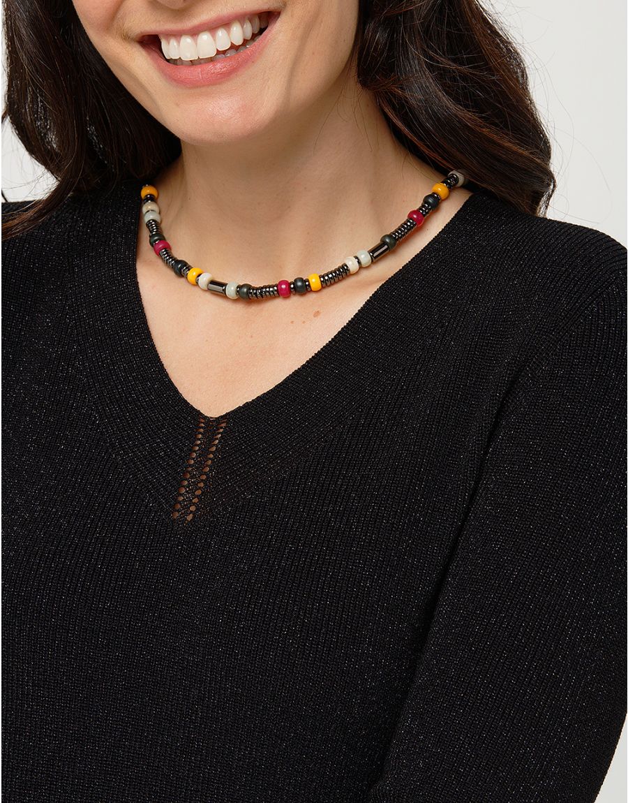 Pull irisé noir