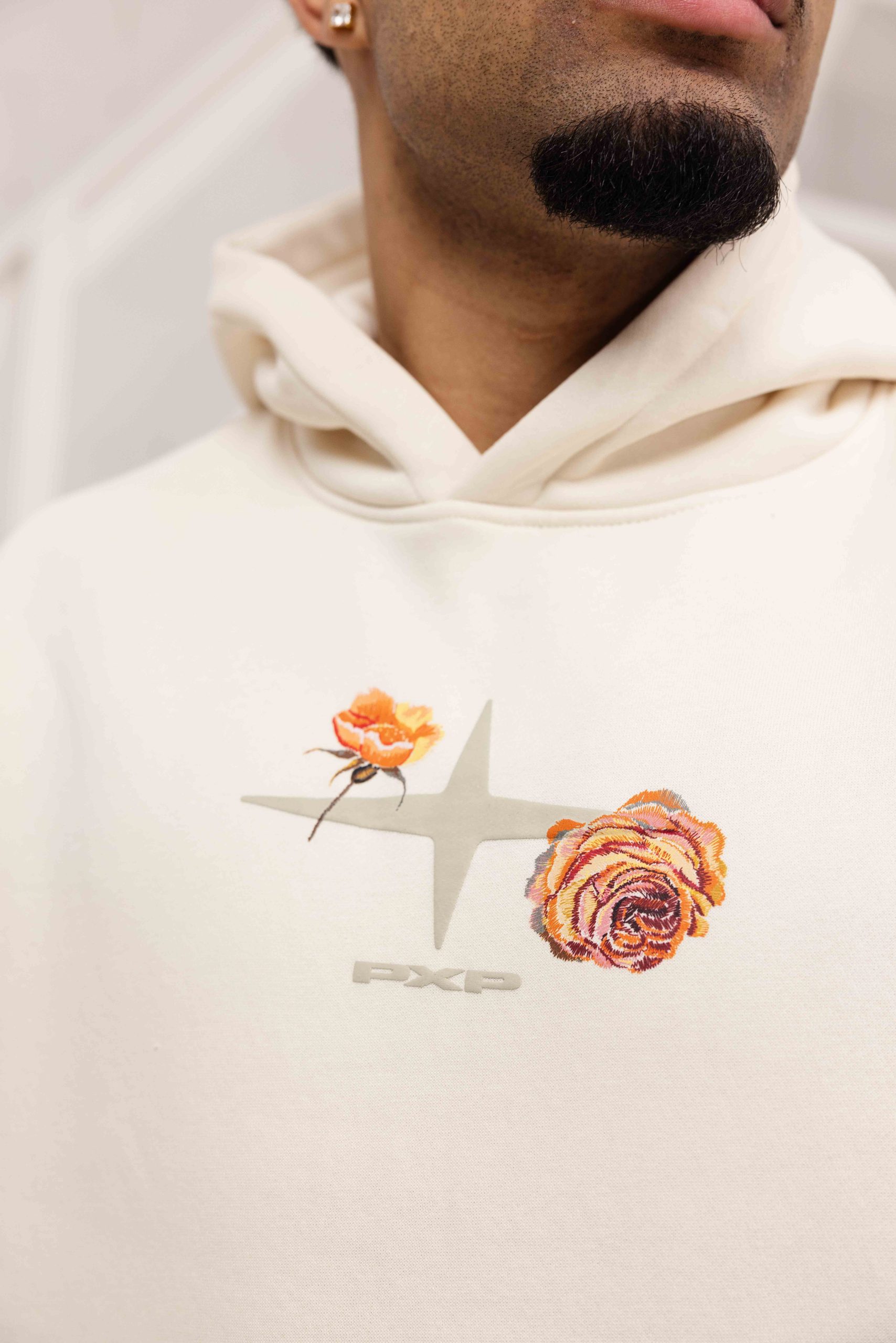 Project X Paris Gothic Roses Hoodie Heren Beige