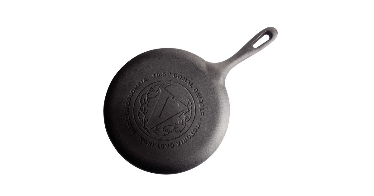 VictoriaBakpan Comal 26 cm, Seasoned grillplaat  (Zwart (mat), Color packaging)