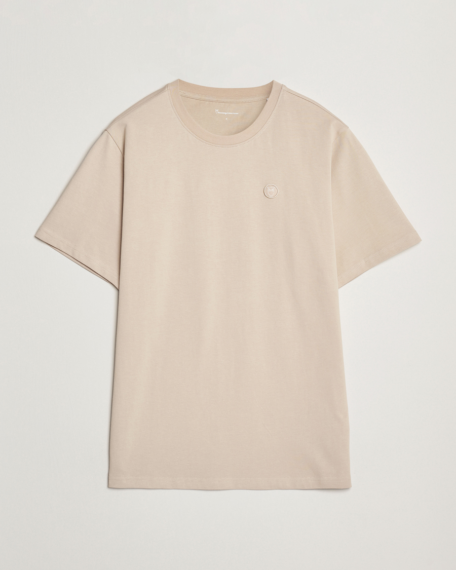 KnowledgeCotton Apparel Loake Badge T-Shirt Beige