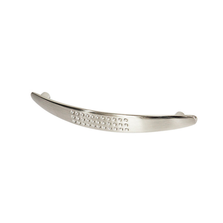 Poignée de meuble nœud Diss effet nickel satin gris l.158mm x l.20mm x H. 27mm entraxe 128mm