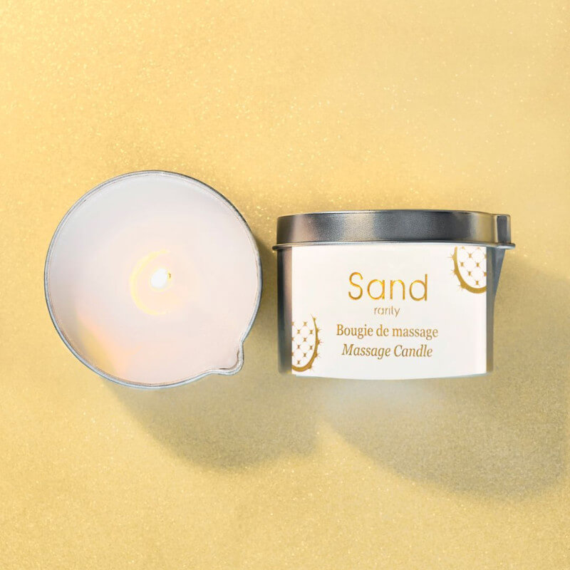 Bougie de massage Sand Rarity à l'huile de pépins de figue de barbarie bio 90gr