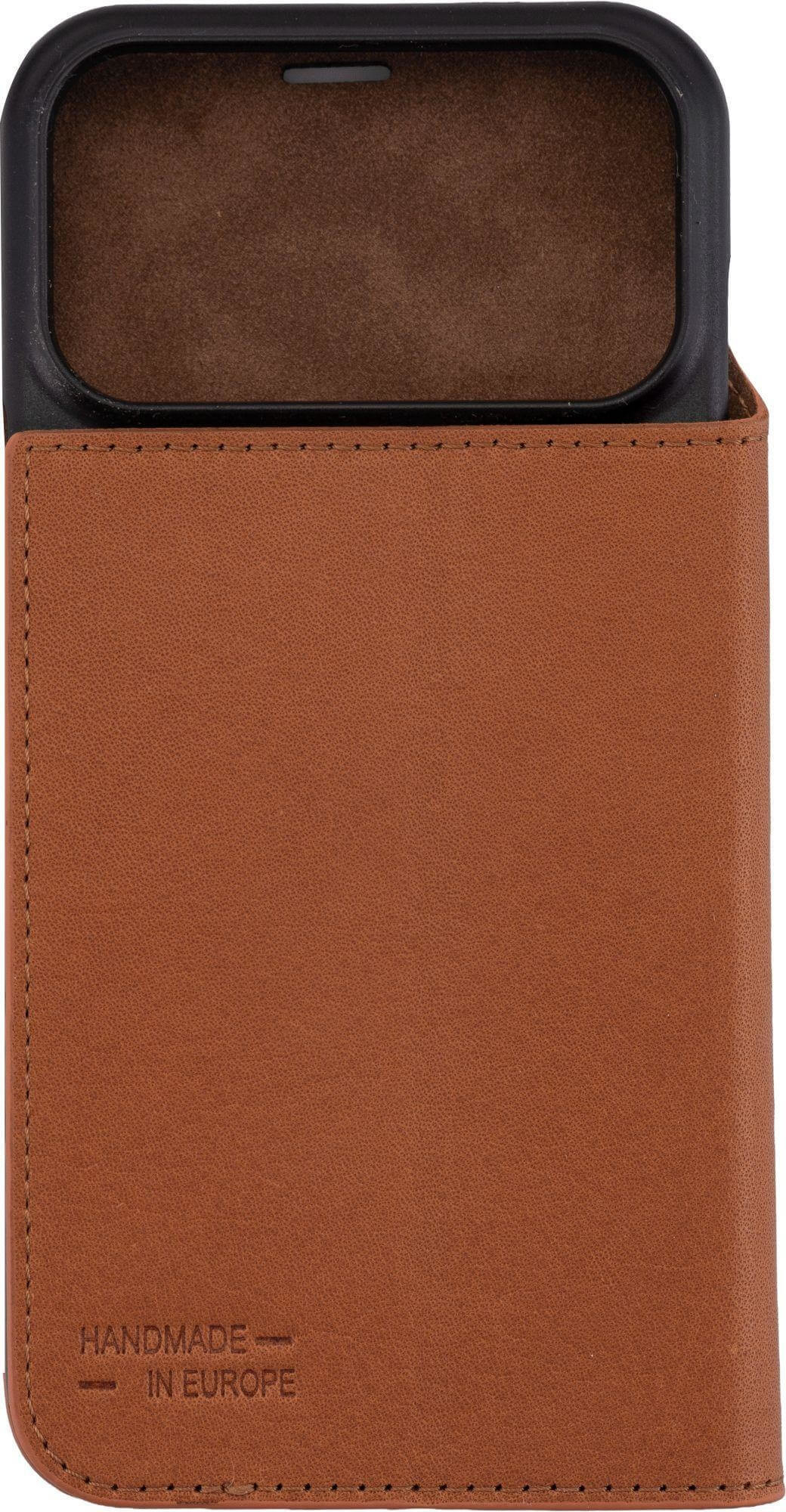 iPhone 17 Pro Max Echtleder Bookcase Hülle Tegel (11130) - Braun (Cognac)