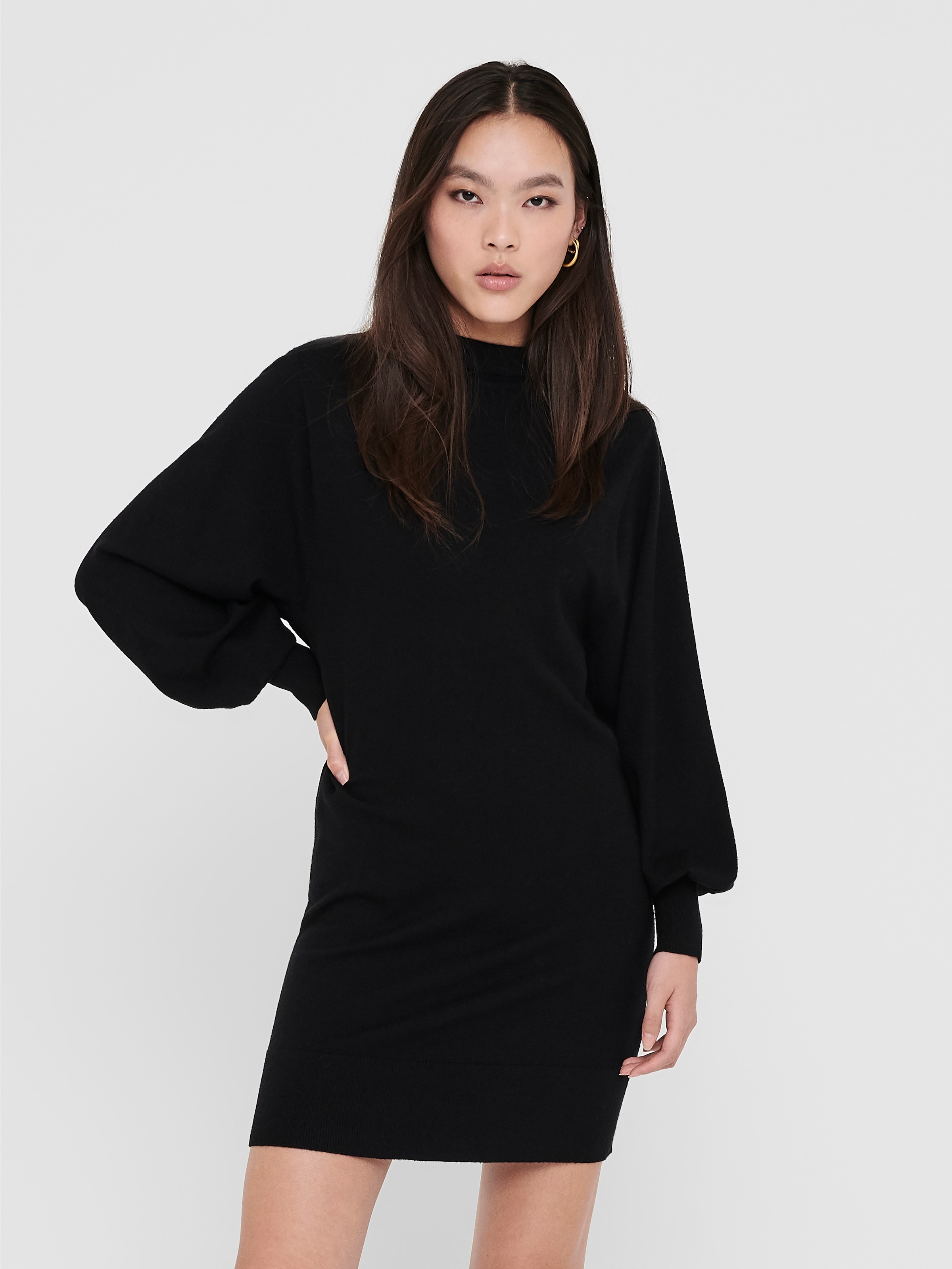 ONLY Strickkleid »ONLLABELLE LIFE L/S DRESS KNT NOOS« mit modischen Ballonärmeln