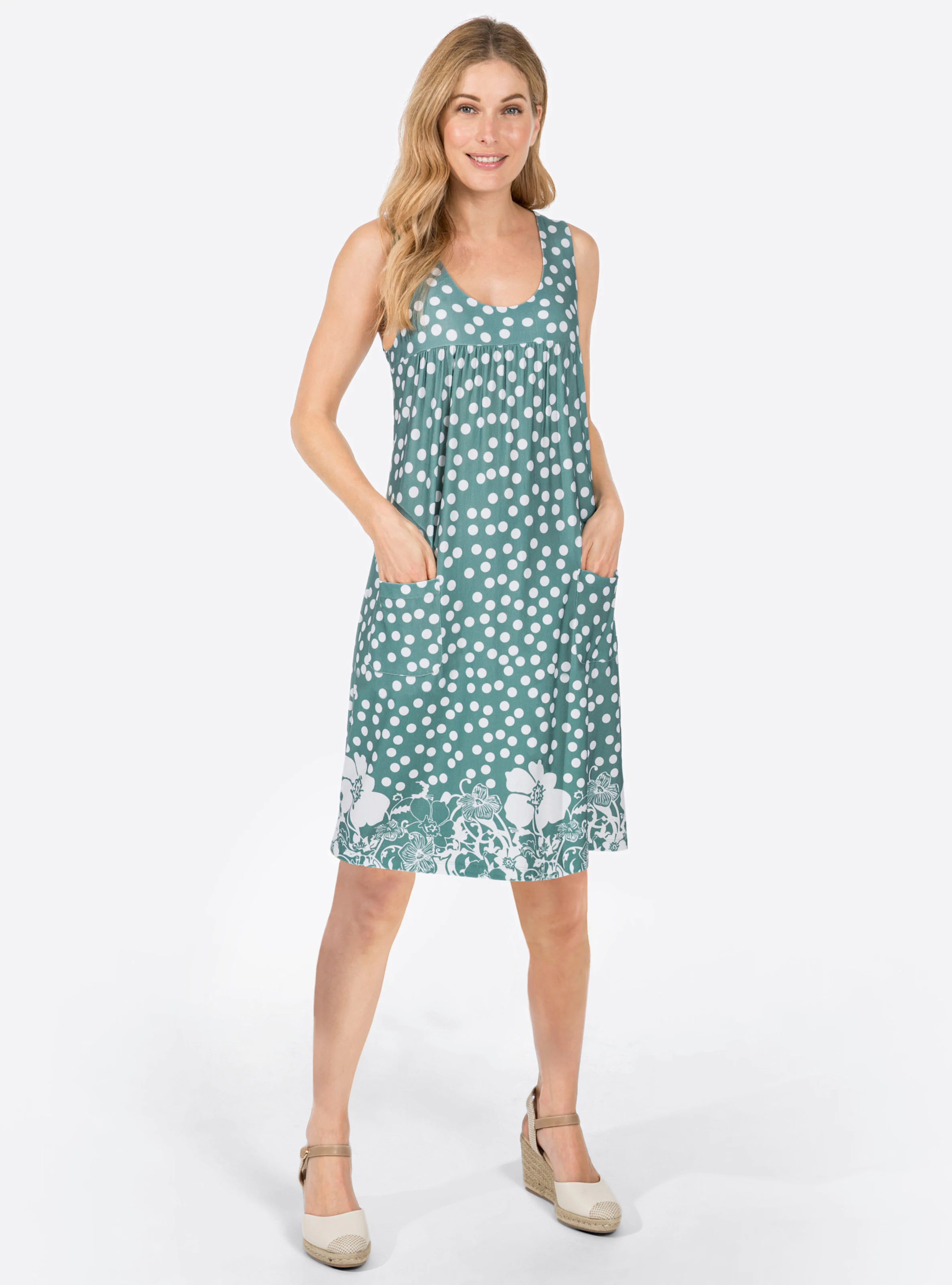 Freizeitkleid in jade-gemustert
