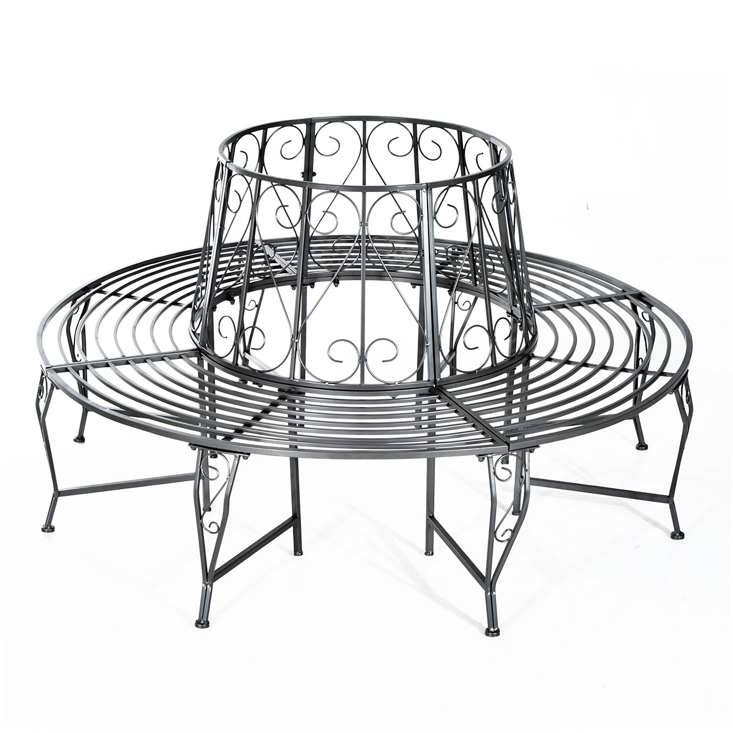 Outsunny Baumbank im geschmackvollen Design silber 160 x 90 cm (ØxH)