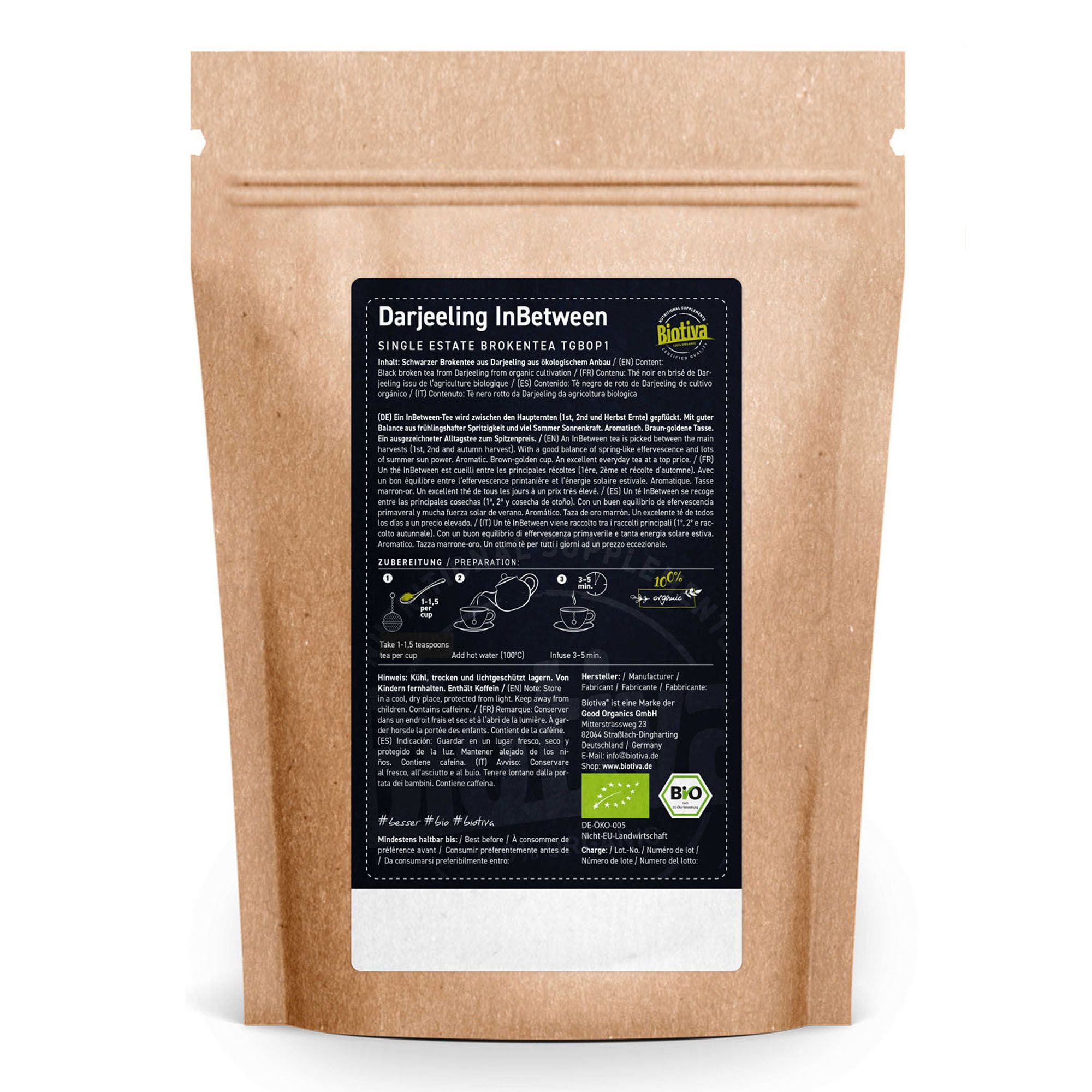 Biotiva Darjeeling Baumpflanztee InBetween Schwarztee Bio