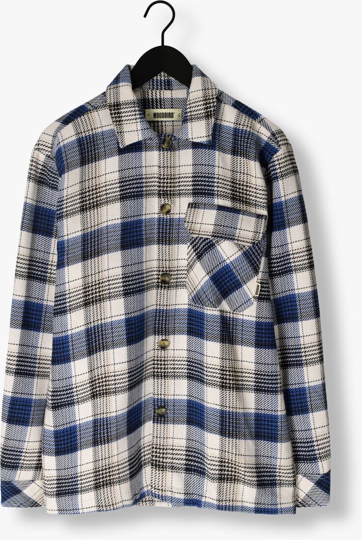 WOODBIRD donkerblauwe woodbird overshirt wbglixto heck shirt
