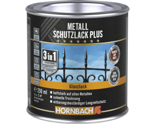 HORNBACH Metaalbeschermingsverf Plus Glanzend Wit 250 ml