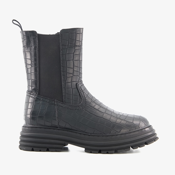 Blue Box meisjes chelsea boots croco print zwart