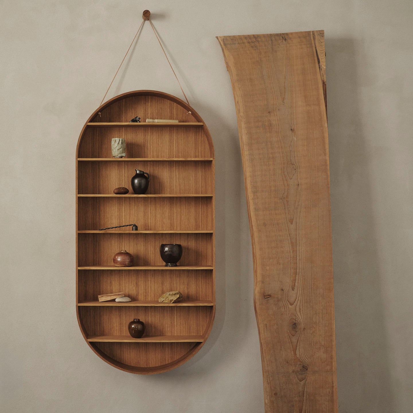 Ferm Living Oval Dorm Wandrek - Oiled Oak
