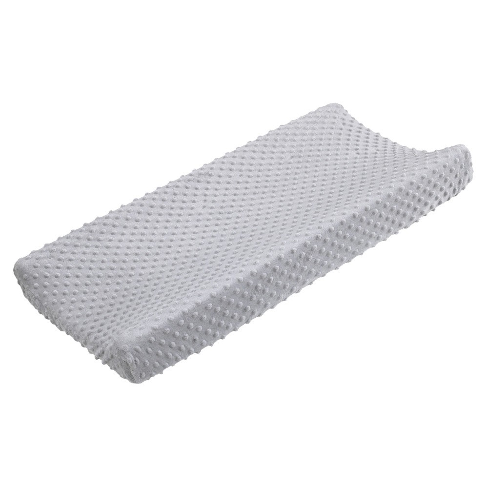 (80x40cm) Samt Baby Wickelkissen Überzug Wickelauflage Spannbezug - Grau