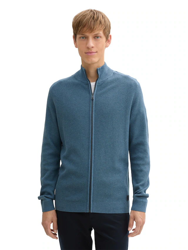 TOM TAILOR Strickjacke , mit Logo Stickerei
