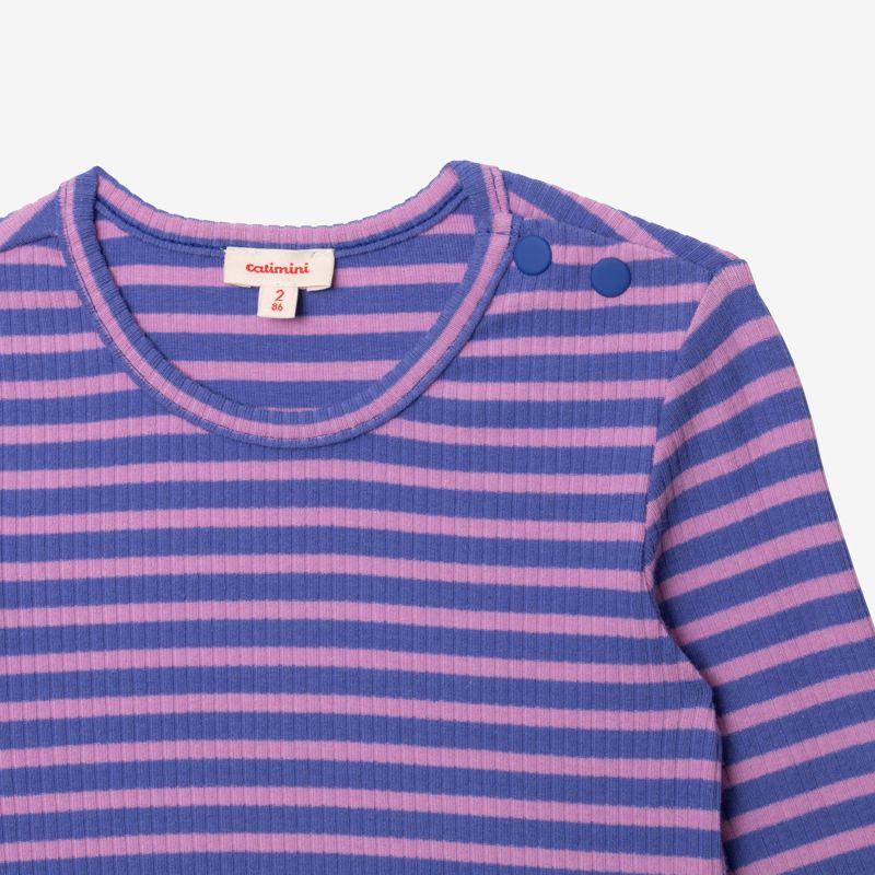 T-shirt bébé fille violet rayé Catimini Mauve Violet