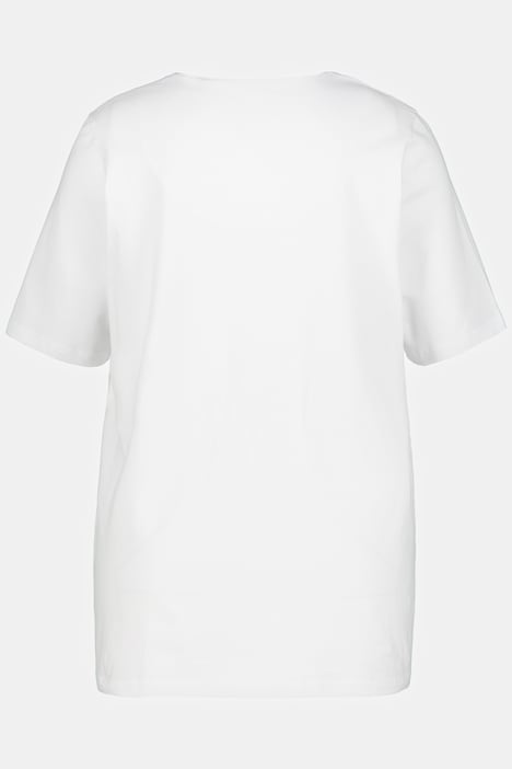 T-Shirt, A-Linie, Tunika-Ausschnitt, Halbarm