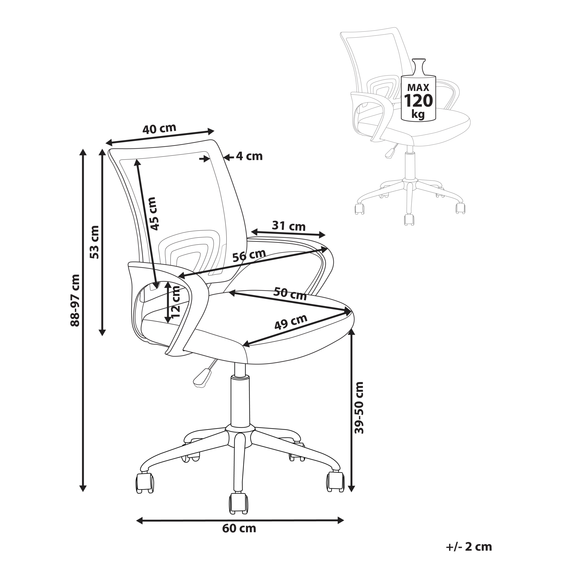 Beliani - SOLID - Bureaustoel - Limegroen - Polyester