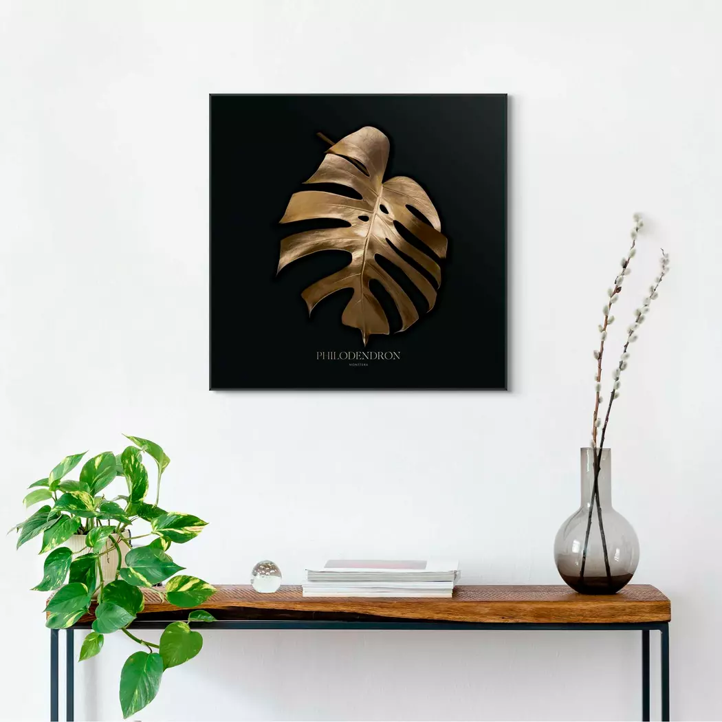 Wandbild 50 x 50 cm Philo Gold