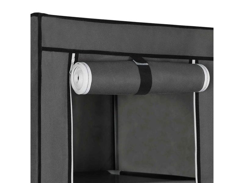 Songmics Regal mit hochrollbaren Türen Grau Kleiderschrank