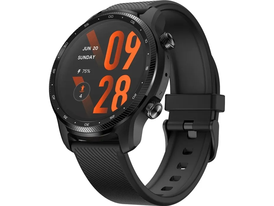 Mobvoi TicWatch Pro 3 Ultra - 47 mm - skyggesort - smart ur med bånd - fluororubber - display 1.4