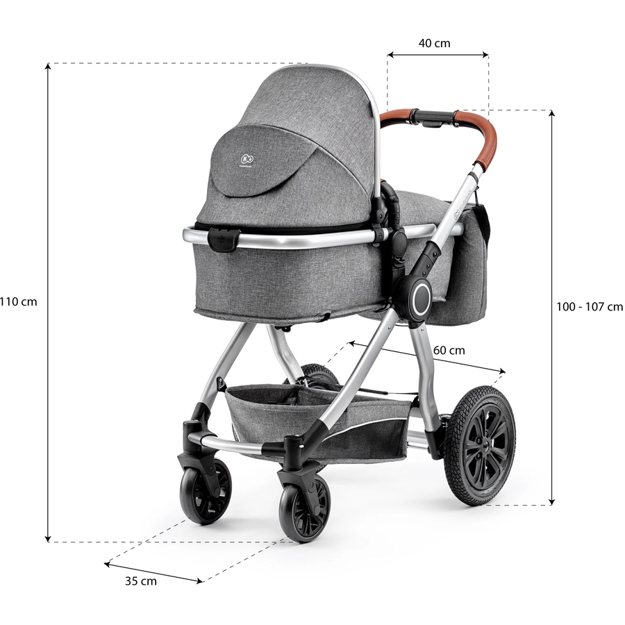 Kinderkraft Kombikinderwagen 3 in 1 Veo Grey