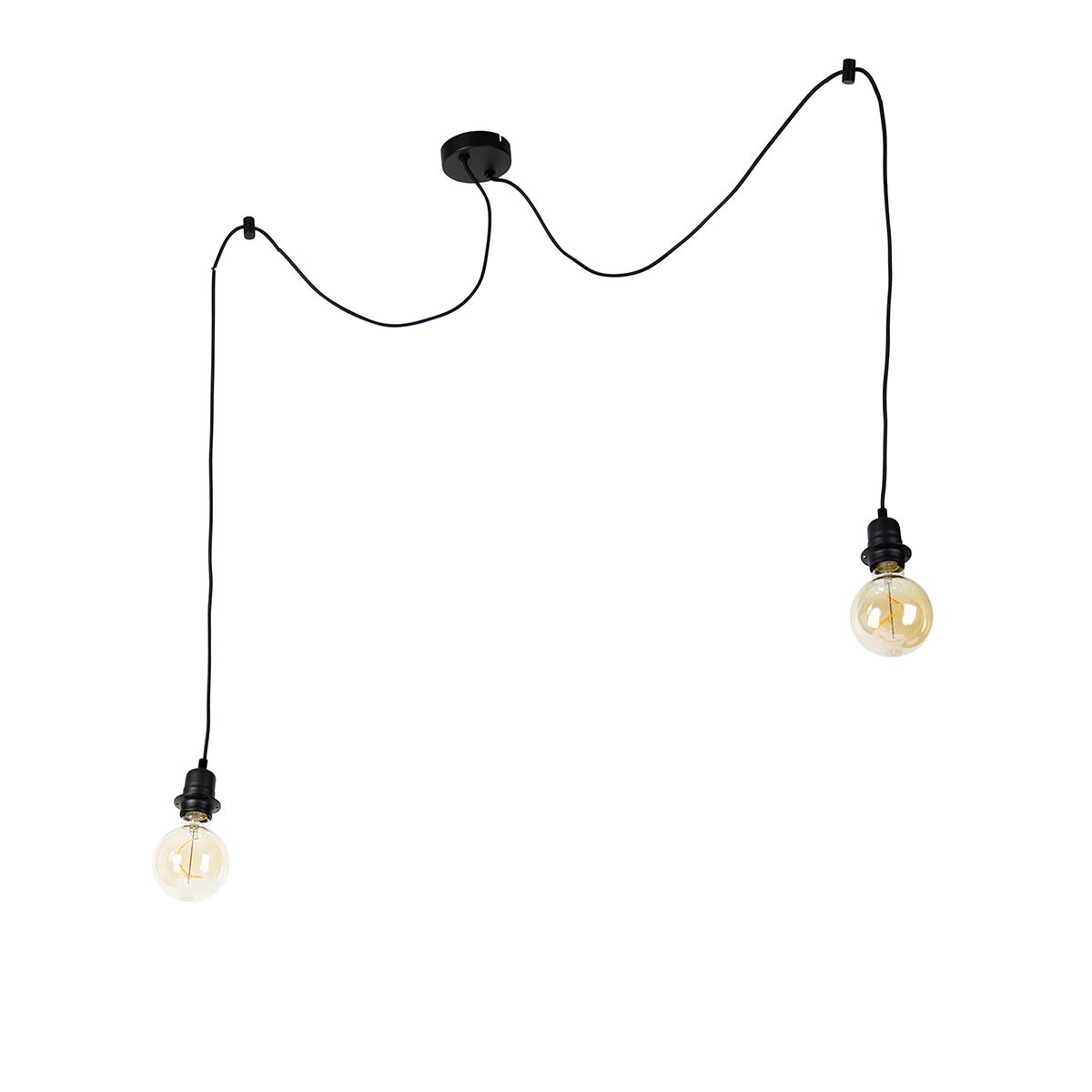 Moderne hanglamp zwart 2-lichts - Cava