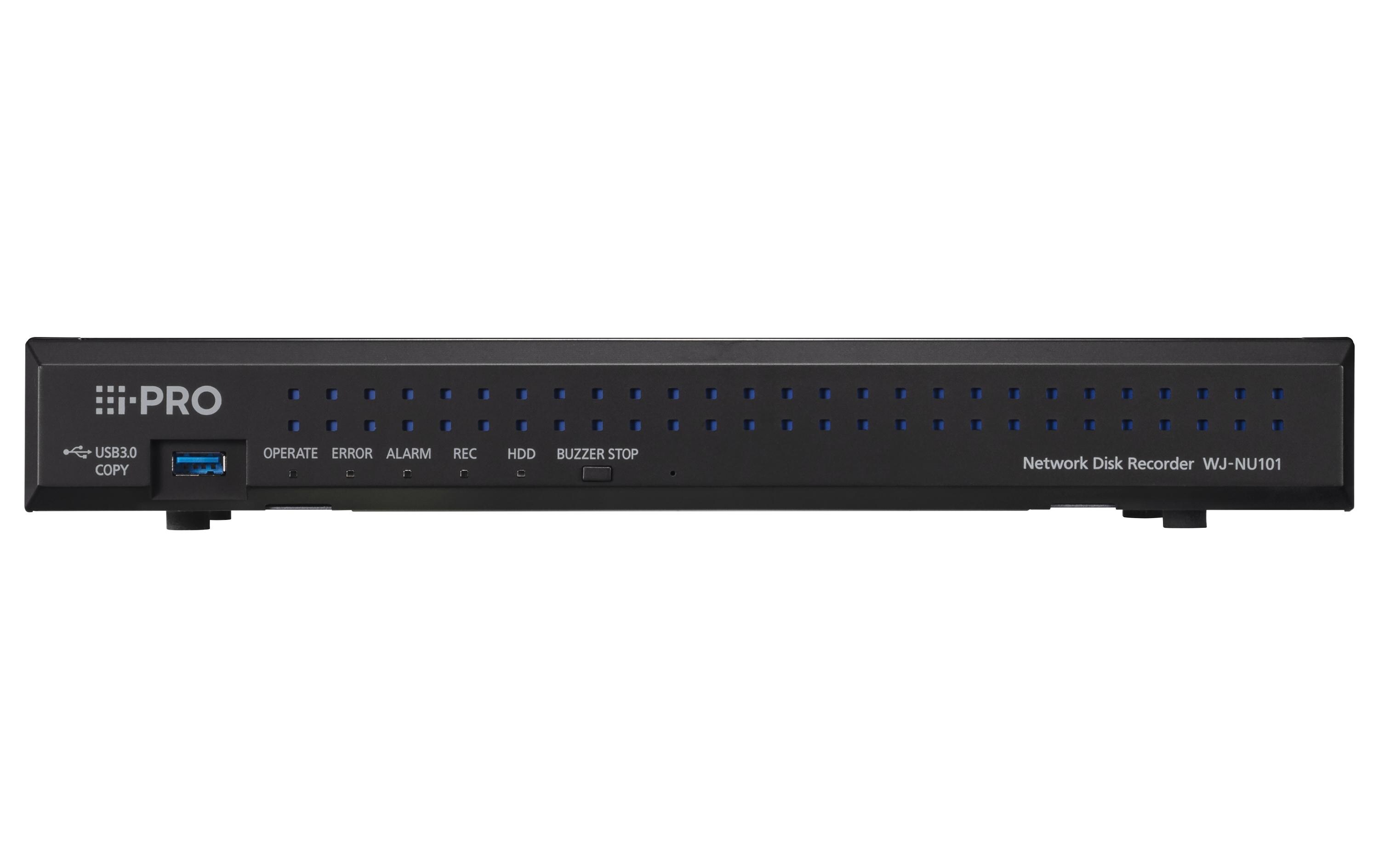 Netzwerkrekorder WJ-NU101KG 4 Kanal ohne HDD<br>Neue NVRs mit höherer Sicherheitsstufe und einfacher Installation mit integriertem PoE+ Switch