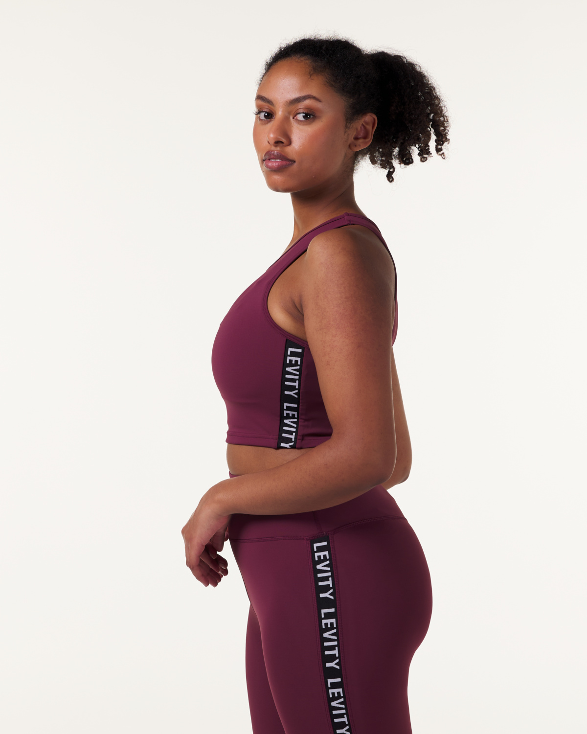 LEVITY Line Up Crop Tank Red Wine