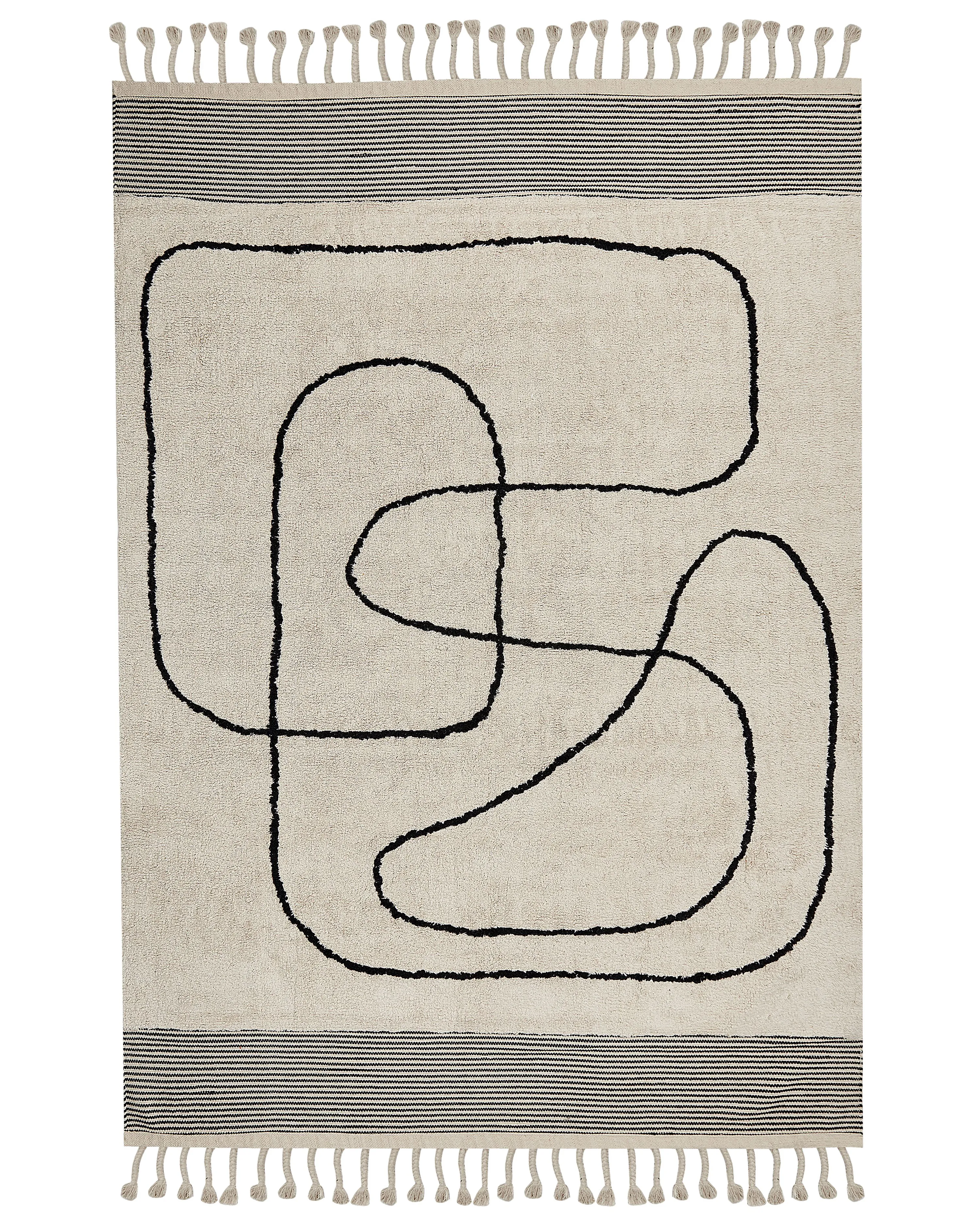 Vloerkleed DOKUZ Beige 160 x 230 cm Katoen