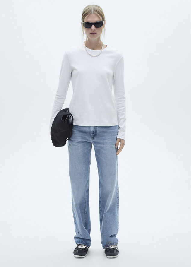 MANGO Miami medium-rise straight-fit jean Open blue