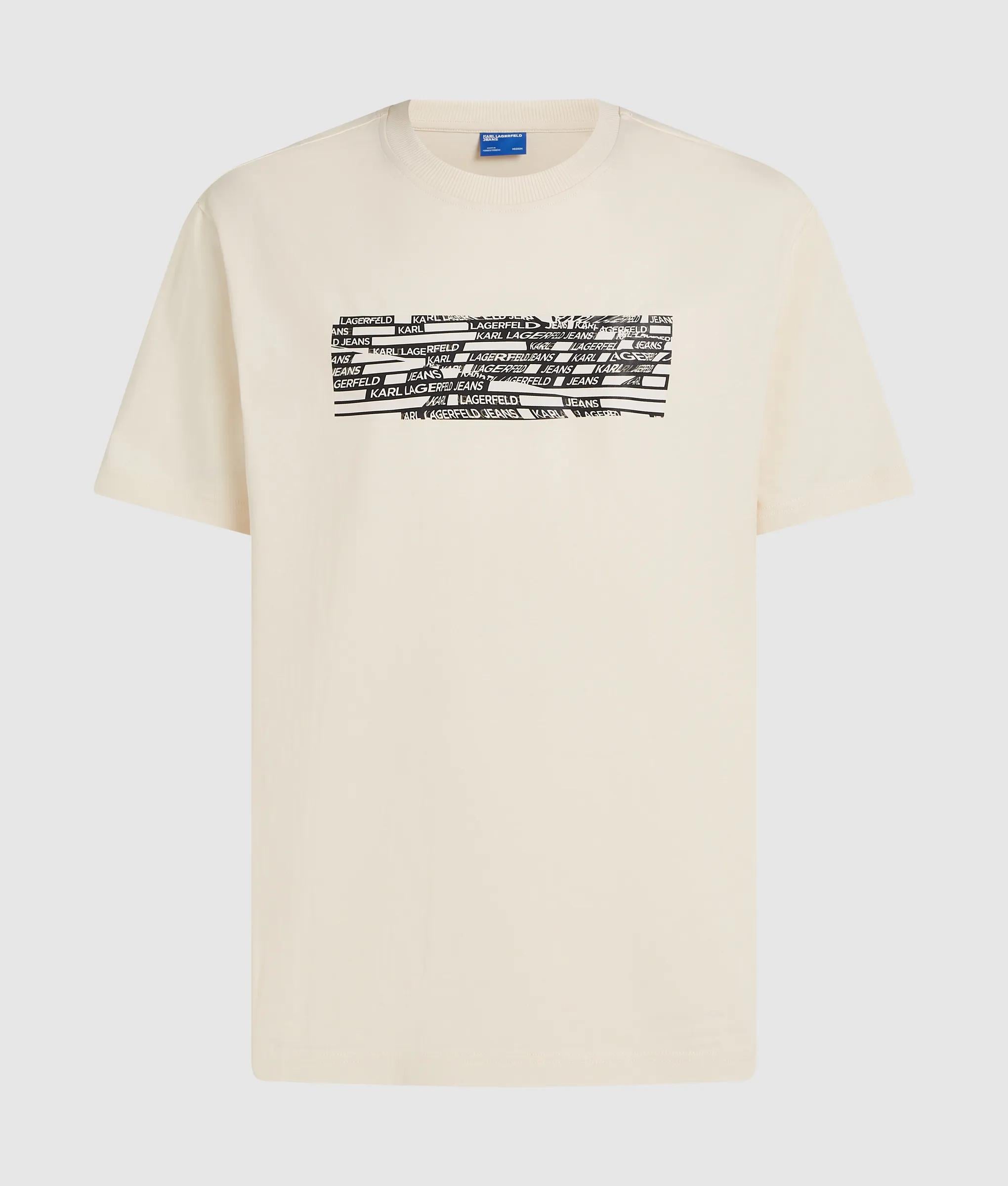 t-shirt met gestreept logo