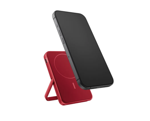 (20W) 5000mAh Dual USB C Powerbank Power Delivery Ladegerät   Kickstand (2PBM5000BR) - Berry Red