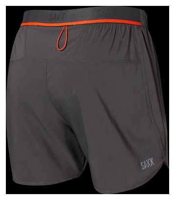 Short 2-en-1 Saxx Hightail Run 5in Gris