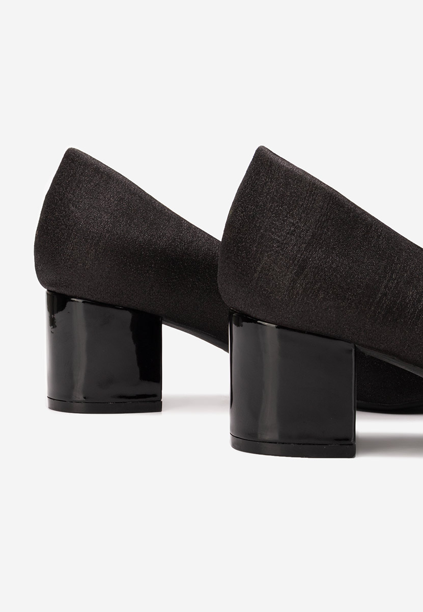 Chaussures à talon épais noirs Osania