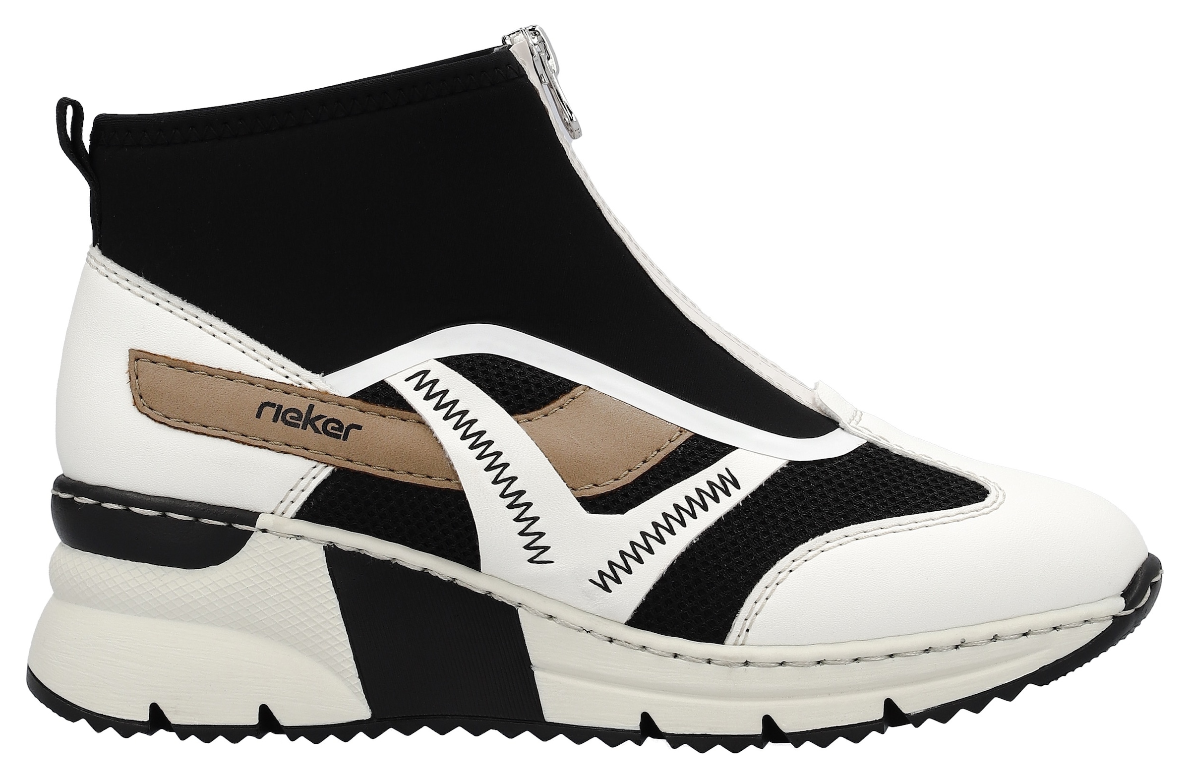 Rieker Schlupfboots  , Keilabsatz, Sneaker, High Top-Sneaker mit modischen Ziernähten