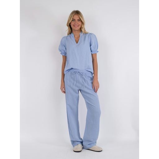 Neo Noir Sonar Linen Bukser, Light Blue, 38
