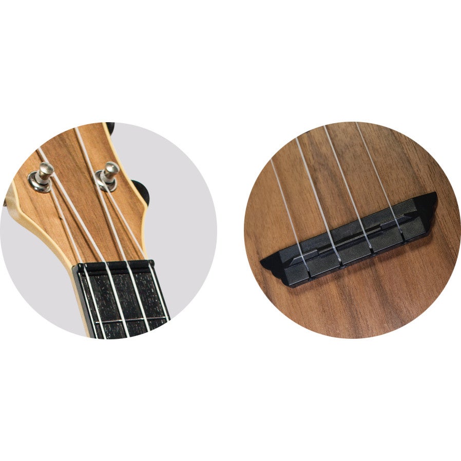 Flight Travel Series TUS50 Walnut Salamander sopraan ukelele met gigbag