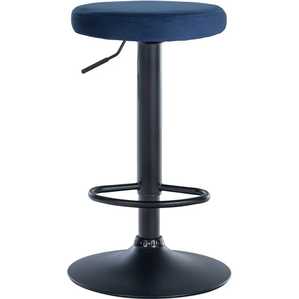 CLP Barkruk Ponte zwart Frame - Fluweel - blauw