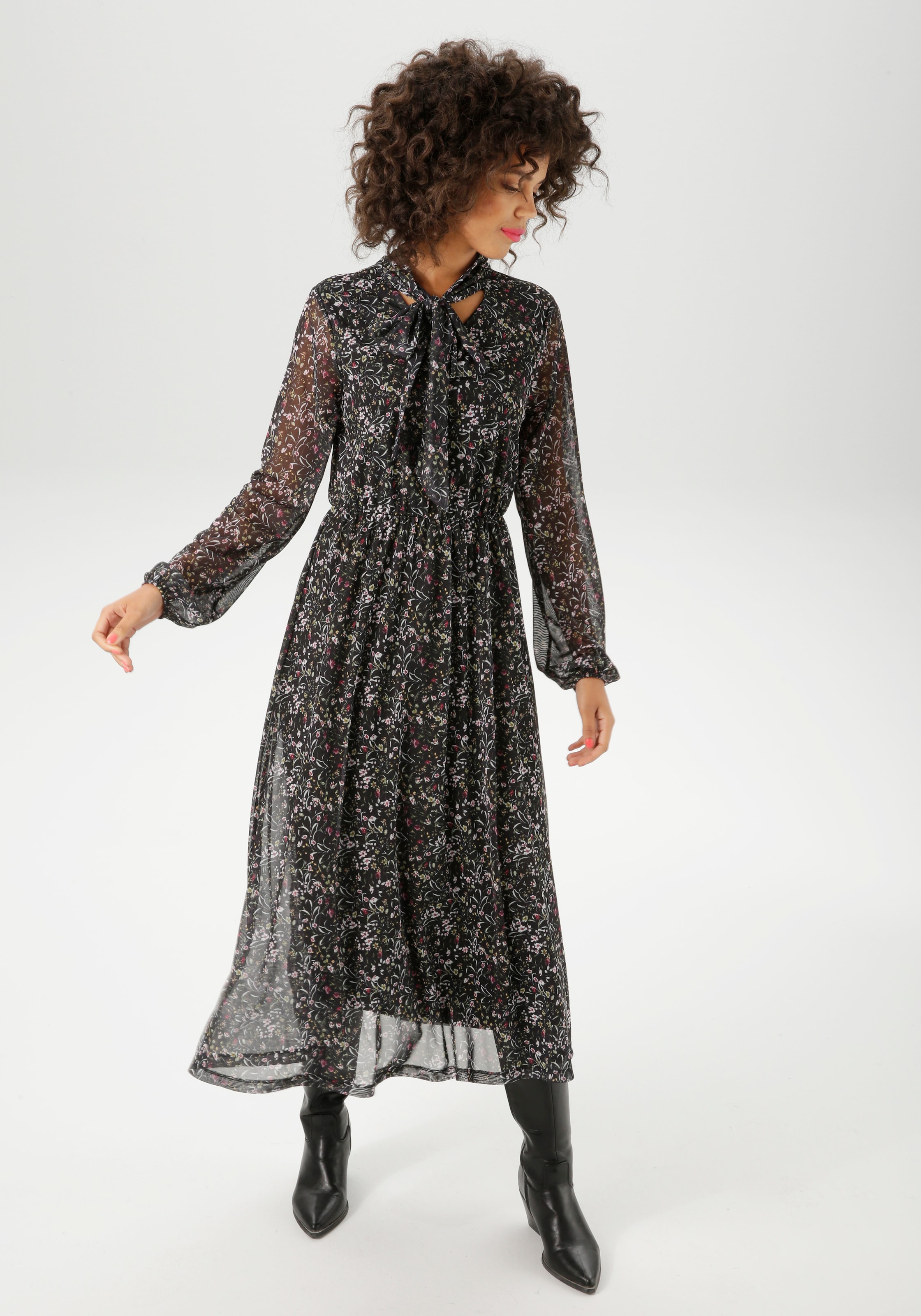 Aniston CASUAL Blusenkleid mit farbenfrohen Blümchen bedruckt - NEUE KOLLEKTION