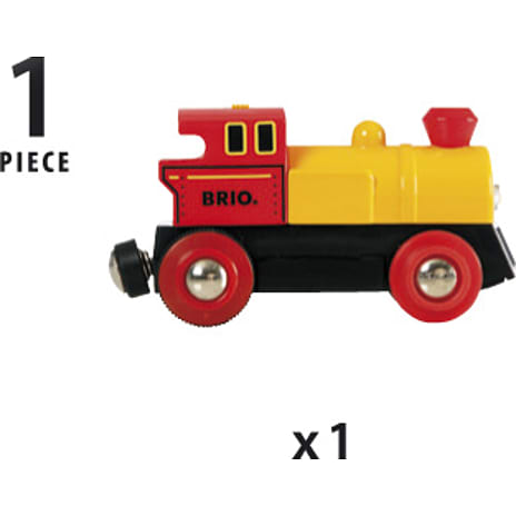 BRIO 33594 Batteridrevet tovejs lokomotiv, rødt/gult