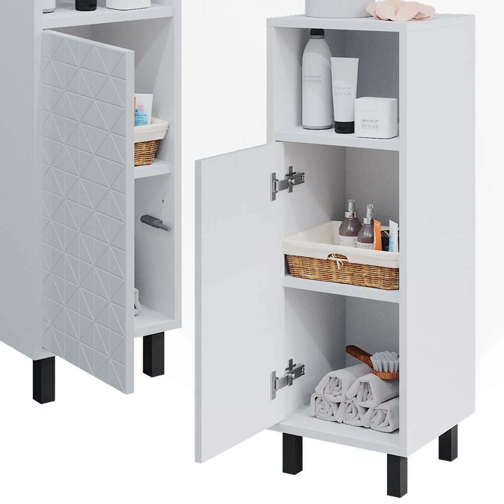 Vicco Badschrank Agasta 30cm, schmaler Schrank für Badezimmer in weiß