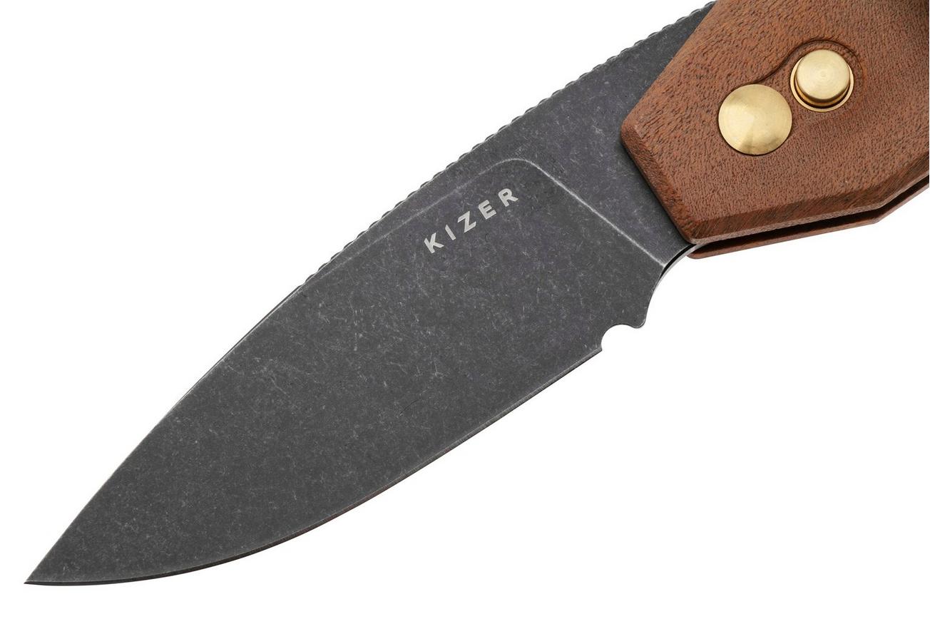Kizer Tomb V3692A4, Black Nitro-V, Mkuruti Wood zakmes, Bradley Diaz design